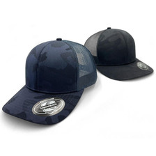 Plain Poly Mesh Camo Trucker Cap