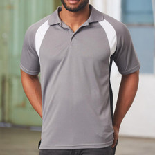 Mens CoolDry Tri-colour Contrast Short Sleeve Polo