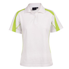 White+Light Green | Ladies Contrast Sport Polo Shirts