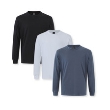 STEVIE 3 PACK | Mens Premium Long Sleeve Tee: Black, White, Slate