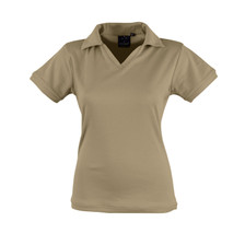 Beige | Ladies Truedry Cotton Back Micromesh Polo