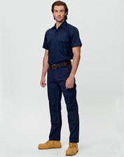 Unisex Cotton Canvas Cargo Semi Fitted Work Pants Navy 