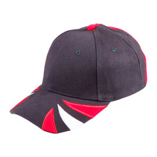 Navy+White+Red | Contrast Tri Colours Cotton Baseball Cap